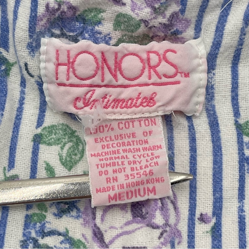 VTG Honors Intimates Womens Medium Flannel Pajamas Sleepshirt Nightgown Prairie - Picture 6 of 9